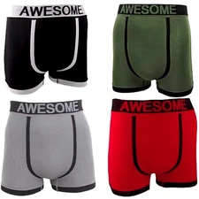 Mens Awesome Plain Basic Seamless Boxer Stretchy Soft Brief Shorts Pack of 12