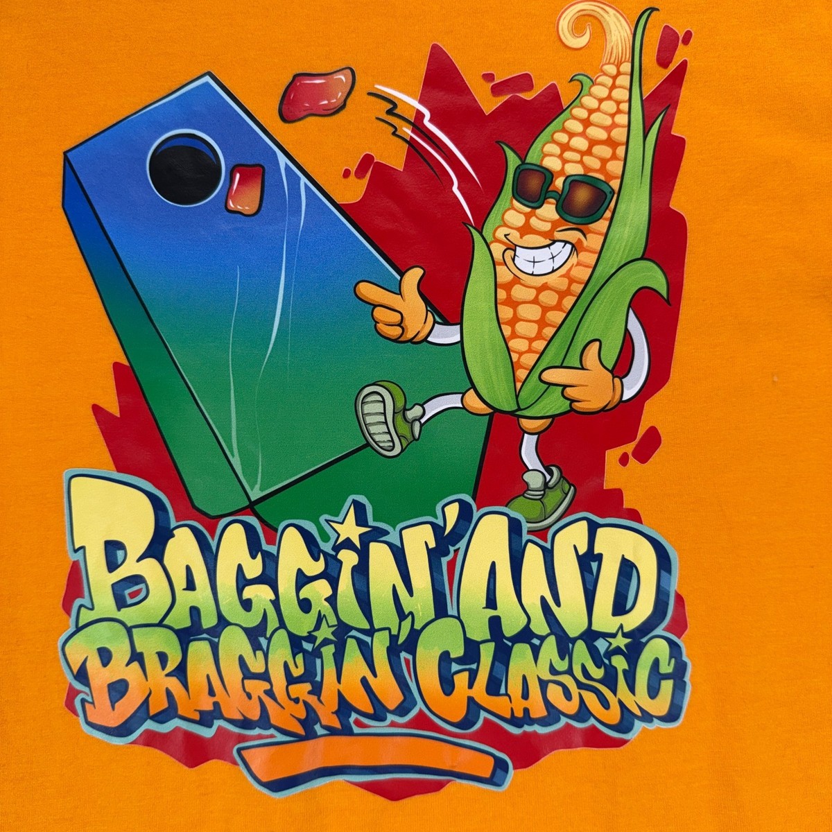 Next Level Apparel Mens BAGGIN and BRAGGIN CLASSIC T Shirt Orange Size XS View 4