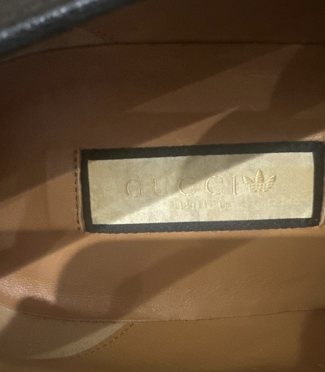 GUCCI x Adidas Mens Black Leather Horsebit Loafers Size 15 NIB With Dustbag Read GUCCI x Adidas Mens Black Leather Horsebit Loafers Size 15  main image 4