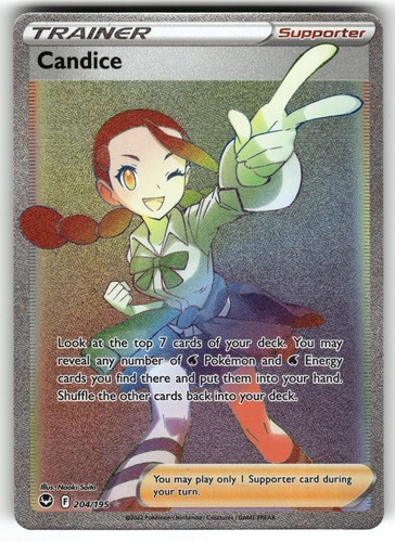 Candice 204/195 Rainbow Rare Silver Tempest Pokemon Near Mint