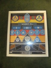 THW Bilderrahmen mit Stoffabzeichen Kragenspiegel etc.  Speicherfund