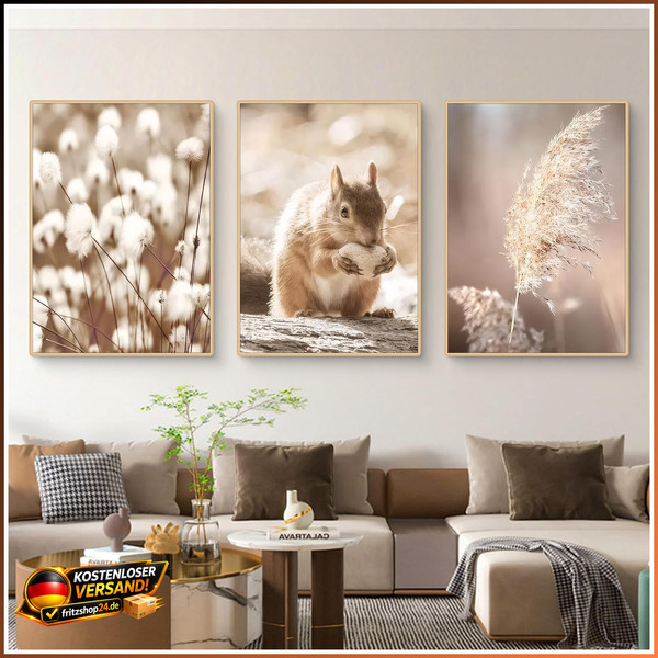 Herbst Poster Set 3Er Leinwandbilder Kunstdruck Aesthetic 50 X 70 Cm Wandbilder-image