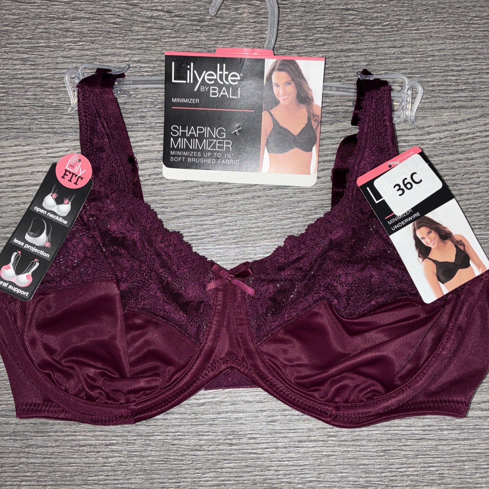 Bali Shaping Minimizer Bra Comfort Lace Underwire Size 36C