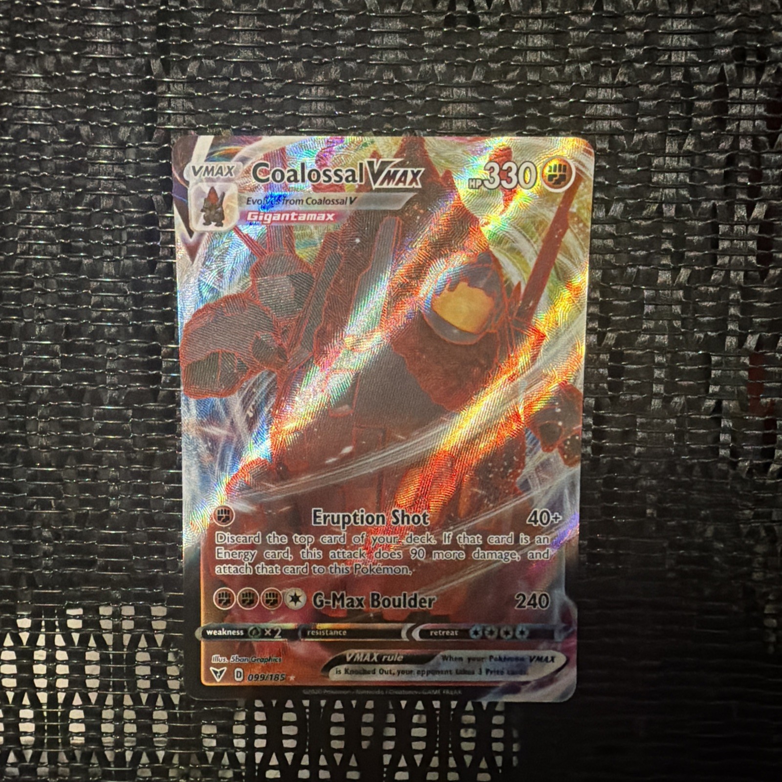 Coalossal VMAX 099/185 - Vivid Voltage Ultra Rare Holo Pokemon TCG - Near Mint