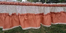 Vintage NOS Square Dance Ruffled Valance  11"x 52"  Cotton Blend Farmhouse  