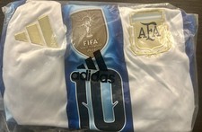adidas Argentina Lionel Messi #10 Men's Soccer Jersey Shirt Size S White/Blue