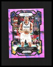 2023-24 Oscar Tshiebwe Rookie Card - Panini #292 Pink Ice Prizm Indiana Pacers . rookie card picture