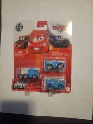 Disney Pixar Cars 3 Pack Mini Racers 2022 Gray King  King Dinoco Lightning MQ