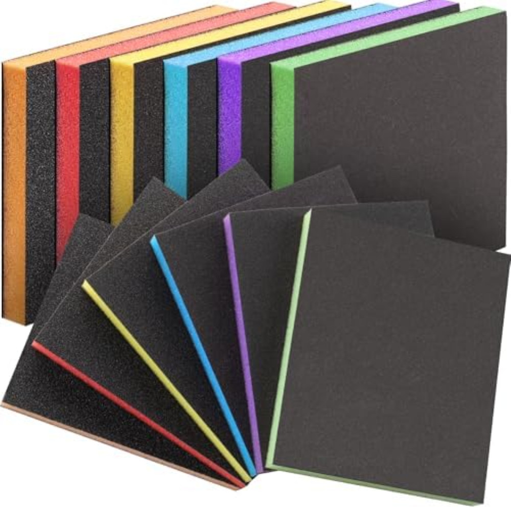 PMIQSA 12 Pezzi Spugne Abrasive Professionali 100x120mm per Legno e Metallo