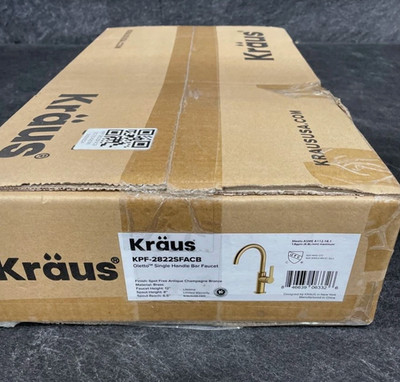 Kraus KPF-2822SFACB Oletto Kitchen Bar Faucet Spot Free Antique Champagne Bronze