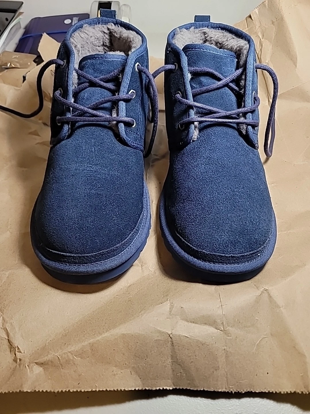 Stivali donna blu caldo scamosciati pelle di pecora NUOVI UGG taglia 11