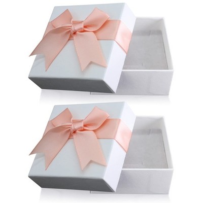2 Stück kleine Geschenkboxen, 7,5 x 7,5 x 3,5 cm Kraftpapier 1 Stück (2er Pack), rosa 