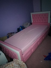 pink leather princess single bed