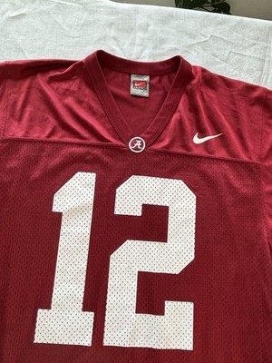 VTG Nike Alabama Crimson Tide Jersey S Football #12 Team Satin and Mesh Y2K