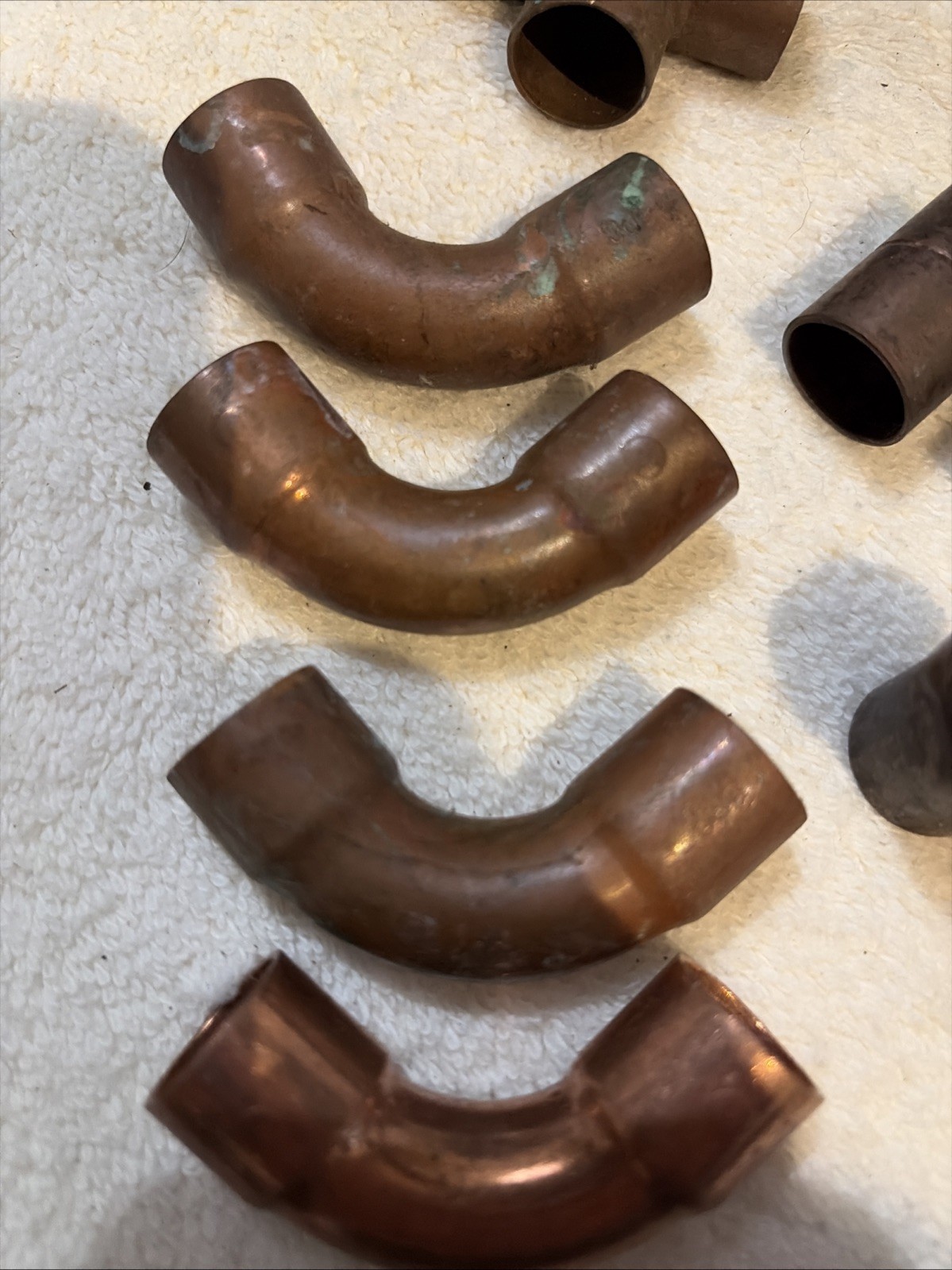 Misc. 1/2” Copper pipe fittings Lot of 16 4 Long Rad 90’s 2 Street 45 1 Reg +