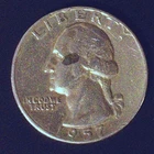 1957 D WASHINGTON QUARTER  CIRCULATED  OBVERSE CHIPPED