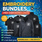 Pack 6 - Personalised Embroidered Embroidery Workwear Hoodie Polo Shirt Uniforms