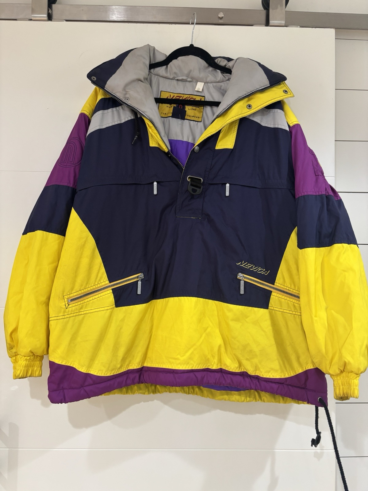 Vintage 90s Nevica The N Line Colorblock Ski Jacket Parka Windbreaker Mens Size 42