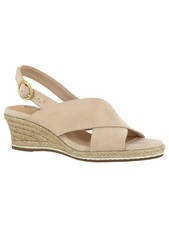 BELLA VITA Womens Beige Open Toe Wedge Buckle Dress Espadrille Shoes 9.5