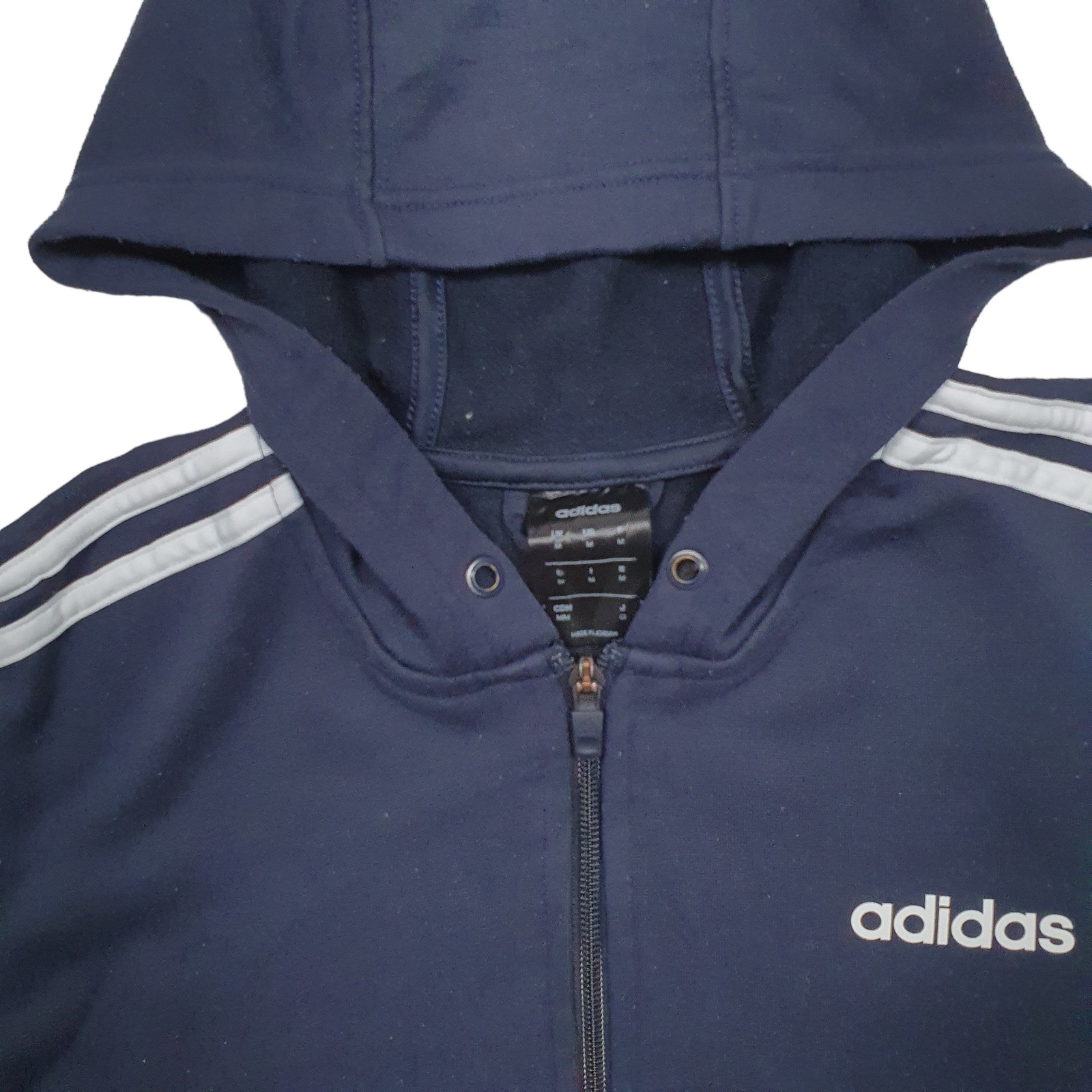 ADIDAS Full Zip Cotton Jumper Sweatshirt Mens S image 2
