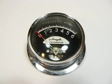 Vintage Airguide Marine Outboard Tachometer - Chrome & Glass  Wood Boat 6000 RPM