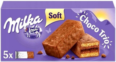 MILKA CHOCO TRIO - CHOCOLATE BISCUIT COOKIES - 150G - DELICIOUS ALPINE MILK 