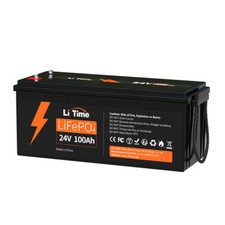 Litime 24V 100AH LiFePO4 Lithium Battery 100A BMS for RV Off-grid Solar Marine