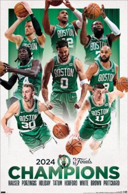 BOSTON CELTICS 2024 NBA CHAMPIONS Commemorative 8-Player 22x34