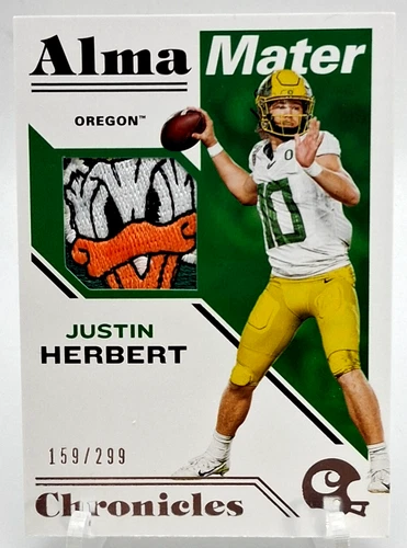 2020 Chronicles ALMA MATER Patch Ducks Justin Herbert RC CHARGERS 1 Of A Kind **