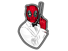 Deadpool James Bond White Suit Comic Sticker Waterproof Vinyl Decal Die-Cut Car