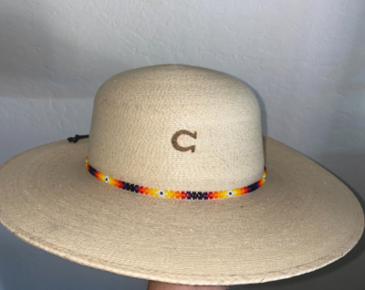 Charlie Horse brown hat with beaded hat band size small Charlie 1 Horse Felt Hat Brown Aztec Beaded Hat Band Women  main image 4
