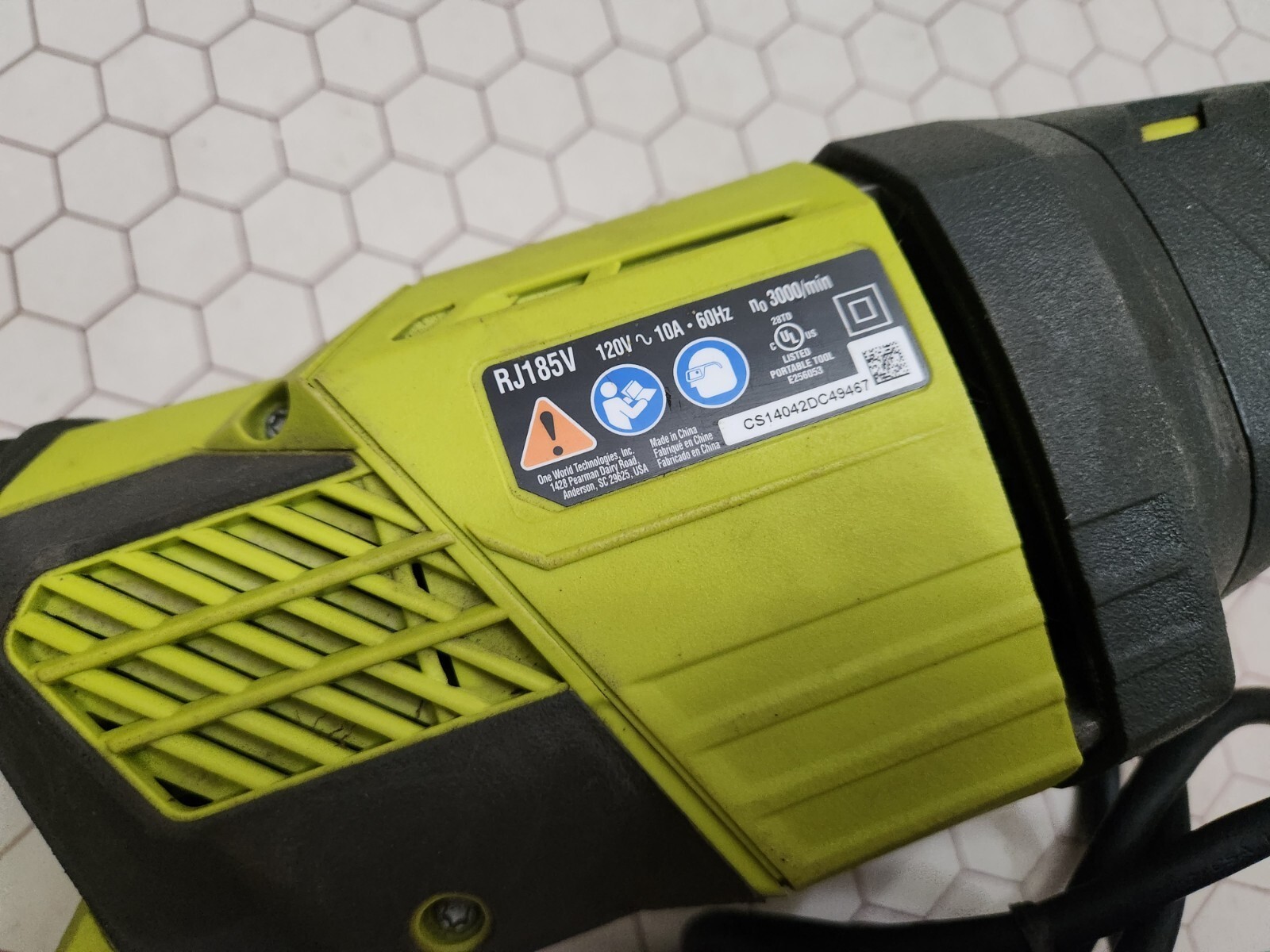 Genuine Ryobi RJ185V Corded 10 Amp Portable Variable Speed