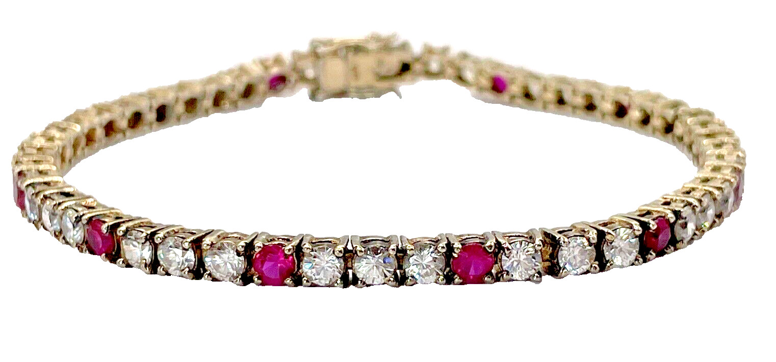 Gold Over Sterling Silver Lab Created Ruby and Cu… - image 7