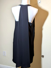 LOFT Black Dress with unique T-back Dress-Lined. Petite M.