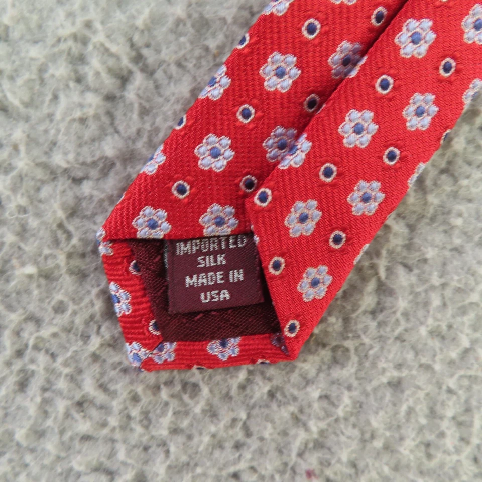 Corbata de cuello Nordstrom para hombre seda rojo azul lunares 3,5" 59" EE. UU. Foto 3 de 4
