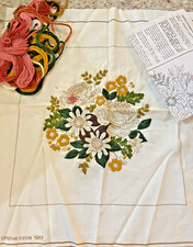 Vintage 1981 Started Needlework Embroidery Kit Retro Crafts Crewel