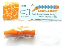LOC-LINE #51806 1/4" ROUND NOZZLE FOR 1/2" HOSE 4PC PACK  COOLANT HOSE - NEW