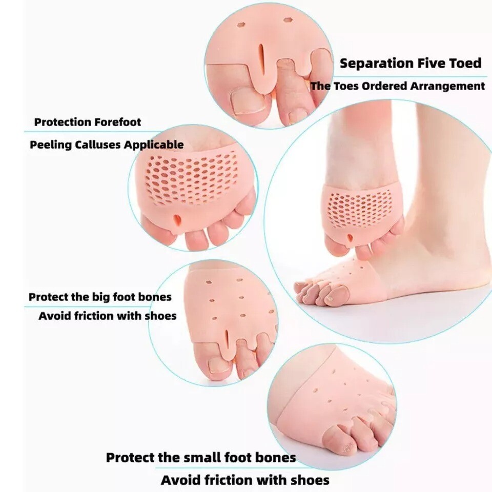 Almohadillas de gel para pies separadores de dedos metatarsalgia alivio del dolor bola del pie cojín