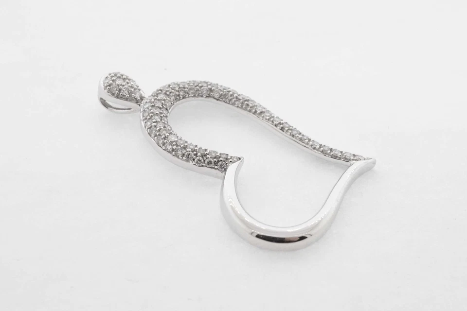 Colgante corazón diamante oro blanco 14k 0,70 quilates peso total joyería Foto 4 de 4