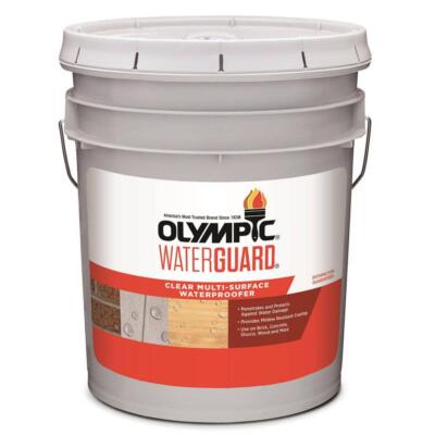 Olympic Waterguard Sealant Clear Waterproof Multi Surface Concrete Wood 5 Gallon