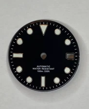 black 28.5mm dial Swiss lume SKX Mod SUB Style Watch For NH35A 7s26 both positio
