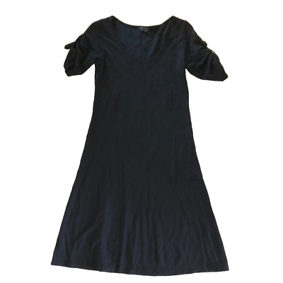 Theory Lucinda Delight Women Black Midi Dress size L Large 3/4 Roll Tab  Sleeve | eBay