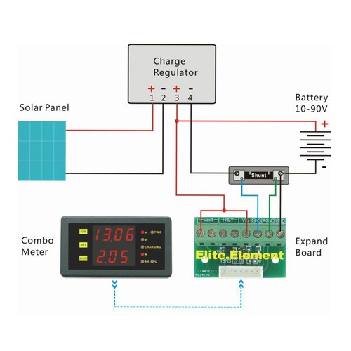 DC 120V 200A Volt Amp Combo Meter Battery Charge Discharge Indicator With Shunt - Picture 4 of 11