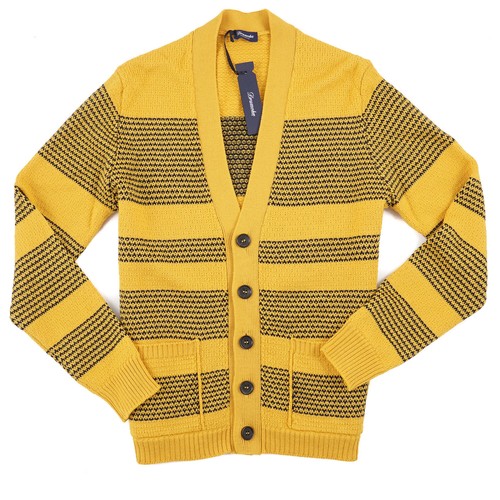 Drumohr Yellow-Navy Patterned Merino 