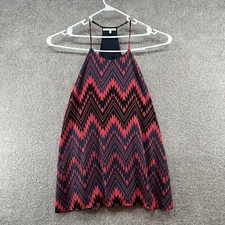 Collective Concepts Women's S Navy Red Chevron Sleeveless Fit & Flare Mini Dress