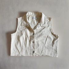 Na-kd Cream Denim Vest Top