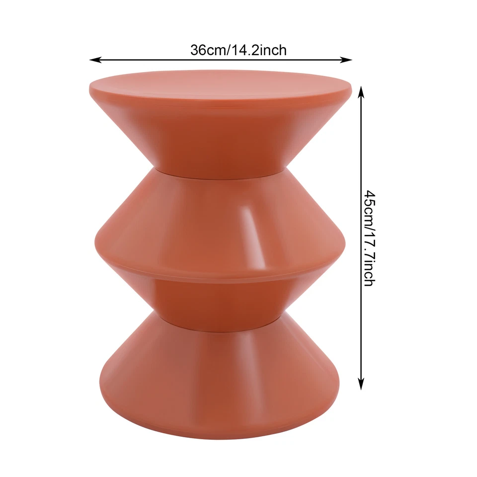 Orange Round Side Table Indoor PET End Table 36*45cm Floor-Standing Side Table - Image 3 of 4