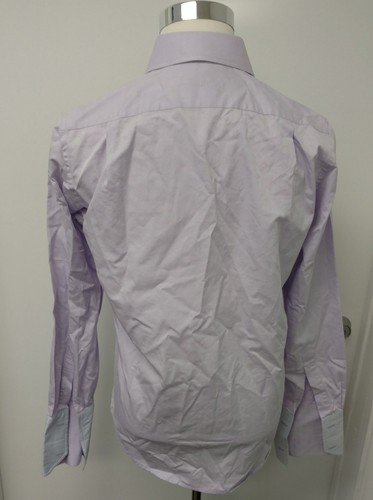 Robert Graham Men's L/S Dress Shirt Purple French Cuffs Size 39 15.5 - Picture 2 of 9