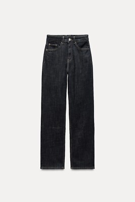 Zara Womens Jeans EU 40 US Blue Straight Leg Dark Wash High Rise