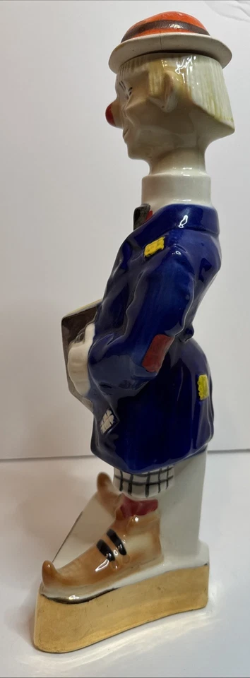 VINTAGE ERZA BROOKS CLOWN W/ACCORDION  DECANTER HARETAGE CHINA  1971 EMPTY  - Image 4 of 4